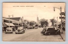 Reading MA-Massachusetts, Scenic View Of Main Street, Antique, Vintage Postcard picture