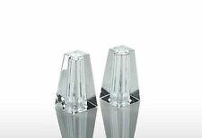 SPARKLING NEW SHAKERS SALT PEPPER OLEG CASSINI CONIC SQUARE CRYSTAL CLEAR  picture