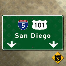 California Interstate 5 US Route 101 San Diego freeway highway road sign 21x12 picture