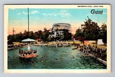 Cleveland OH-Ohio, Luna Park Swimming Pool, Antique Vintage Souvenir Postcard picture