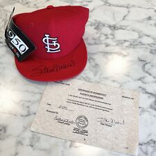 NEW Stan Musial Autographed Signed St. Louis Cardinals Red Fitted Hat HOF 1969 picture