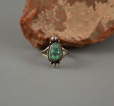 Old Pawn Vintage Navajo Sterling Silver Ring - Turquoise Nugget - Size 5 3/4 picture