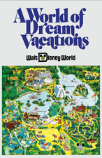 Walt Disney World 1975 World of Vacation Dreams Retro Map Magic Kingdom Poster picture