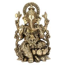 Brass Ganesha Idol Ganpati Statue Home Office Temple Diwali Pooja Gifts 12 Inch picture