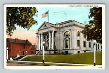 Mansfield OH-Ohio, Public Library, Exterior, c1927 Vintage Postcard picture