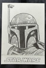 2016 Topps Star Wars Evolution Boba Fett 1/1 Sketch Card Brent Ragland Auto picture