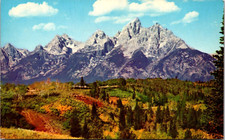 Postcard Wyoming Teton Peaks Rising 13766 feet Above Sea Level picture