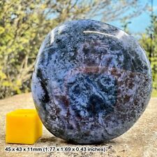 Dumortierite Palm Worry Stone - Genuine Spiritual Healing Crystal Mineral Stone picture