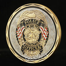 10Pcs St Michael Police Officer Badge Law Challenge Coin Enforcement US Protect picture