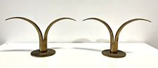 Vintage Mid Century Pair Of Scan Corporation Sweden Brass Candle Holders picture