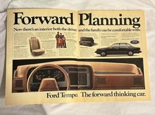 Print Ad 1984 Two Page Ford Tempo Forward Planning Car Interior Driver picture
