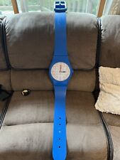 Vtg Optix Clockx  4 Ft 9” XL Swatch-Era Pop Art Grid Watch Wall Clock Blue USA picture
