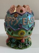 “Happy Easter” Decorative Egg Art Cut Outs Spring Flowers Iridescent Paint Decor picture