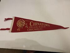 Vintage Souvenir Chinatown Ling Long Museum Chicago Illinois Felt Pennant picture