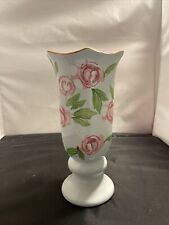 Vintage Westlake Village Red Clay Glazed Floral Vase Joelson Industried Lt Blue picture