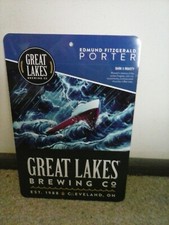 GREAT LAKES BREWING CO. EDMUND FITZGERALD PORTER METAL BEER SIGN 12" x 8" picture