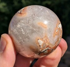 Money Agate Sphere 51mm Large Druzy Crystal Caves Orbicular Agate Display Stone picture