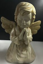 1960's Vintage Angel Praying 8 inches tall. Brown and Beige Wings have detailing picture