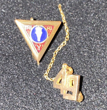 VTG Hi Y Triangle Enamel Lapel YMCA Pin W/ ‘49’ on chain Tie Tack/pin picture