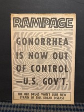 1968 July 21st RAMPAGE Newspaper, Gonorrhea Out of Control,Great Centerfold (10V picture
