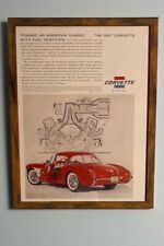 Vintage 1957 Corvette By Chevrolet Red Wall Print Advertisement Decor Framed picture