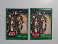 1977 TOPPS STAR WARS #207 C-3PO (Anthony Daniels) Golden Rod Error + Correction picture