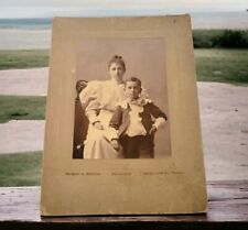 1809s Victorian Era Aunt & Nephew Ruffle Outfits Cabinet Card Studio Antiq Photo picture