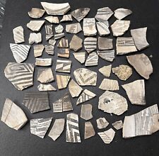 Ancient  Anasazi Indian pottery shards, lot of 50+ pieces. Beautiful Designs picture
