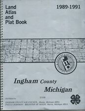 1989-1991 vintage INGHAM COUNTY Michigan LAND ATLAS & PLAT BOOK Maps Ads 72pages picture