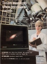 Taxan Vintage Print Ad RGB Vision-III Monitor 1984 Retro Computer Tech picture