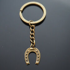 Vintage Horseshoe Lucky Charm Pendant Keychain Horse Lover Good Luck Gift Bronze picture