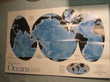 BENEATH THE OCEANS + MAUNA KEA HAWAII MAP National Geographic September 2012 picture