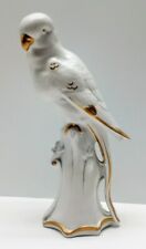 Pre-1949 White Porcelain Parrot w Gold Accents Bird Made in Germany Numbered MCM picture