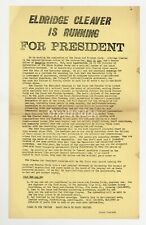Eldridge Cleaver For President 1968 Oakland Poster Black Panther Party Peace picture