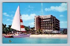 Hawaii HI-Hawaii, Duke Kahanamoku Beach Catamaran, Antique Vintage Postcard picture