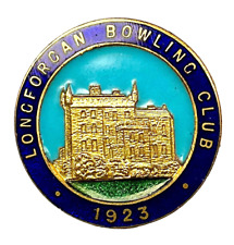 Vintage Old Longforgan Bowling Bowls Club Members Enamel Brooch Badge picture