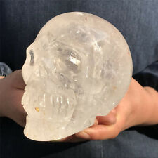 3.41LB TOP Natural clear quartz skull Hand Carved Crystal Healing MXK1541 picture