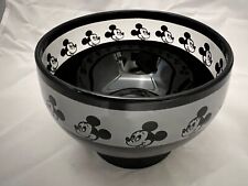 Disney Mickey Icon Silhouette Black Glass Artisan Bowl Signed By Correia *RARE* picture