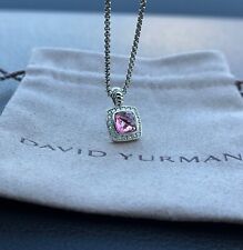 David Yurman Sterling Silver 7mm Albion Pendant Necklace Tourmaline & Diamonds picture