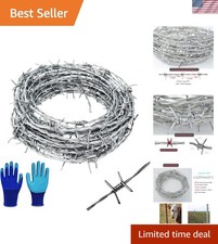 25 Ft Strong & Flexible Barbed Wire Roll - Ideal for Security and DIY Projects picture