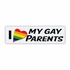 Sticker, Bumper Sticker, I Love My Gay Parents, LGBTQ Rainbow Heart, 10