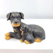 Vintage Homco Rottweiler Mother Dog & Puppy Ceramic Figurine #1424 Realistic picture
