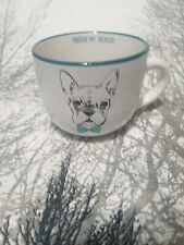 Pardon My Frenchie Coffee Mug Cup 16 Oz White French Bulldog Bowtie Glasses picture