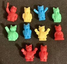 Toy Cats Vintage Carnival Prizes Vintage 1960's Plastic Lot of 10 picture