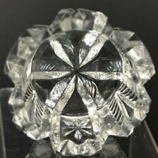 VTG Antique EAPG Salt Cellar Dip Dish Pressed Glass Clear Saw Tooth Star Fern  picture