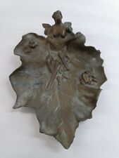 Vintage Brass Dish Fairy Lily Pad picture