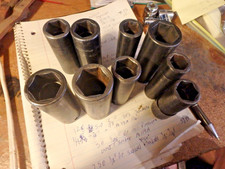 5B-9 vintage SNAP-ON deep impact 1/2" dr. "SIM" sockets- sae 5/8" thru 1" picture
