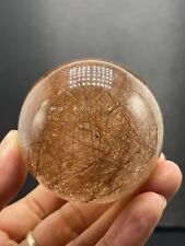 TOP 0.66LB Rare Natural Rutilated gold Quartz Sphere Crystal Ball Healing picture