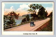 Casey IL-Illinois, Scenic Greetings along the River, Antique Vintage Postcard picture