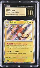 Pokemon Card Raichu 132/091 Shiny Paldean Fates CGC Pristine 10 picture